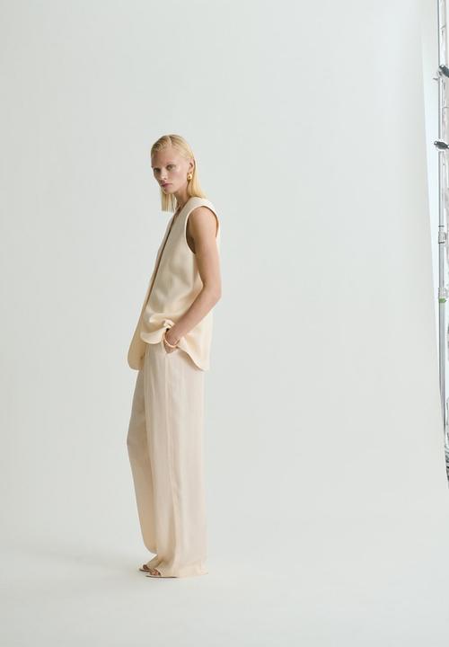 MANGO - Trousers Mire - Light/Pastel Yellow