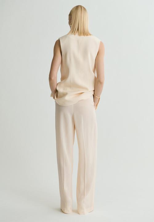 MANGO - Trousers Mire - Light/Pastel Yellow
