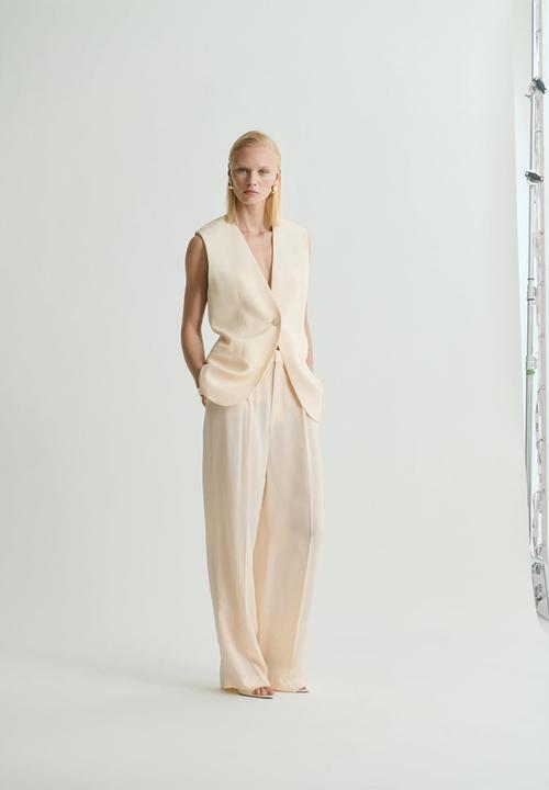MANGO - Trousers Mire - Light/Pastel Yellow