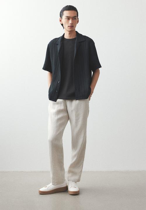 H&M - Regular fit linen trousers - light beige