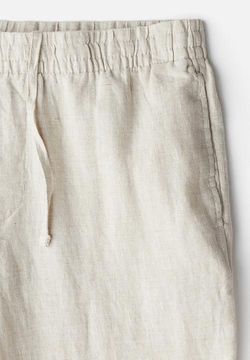 H&M - Regular fit linen trousers - light beige