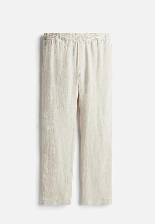 H&M - Regular fit linen trousers - light beige