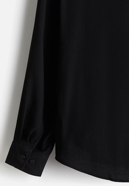 H&M - Regular fit crinkled shirt - black