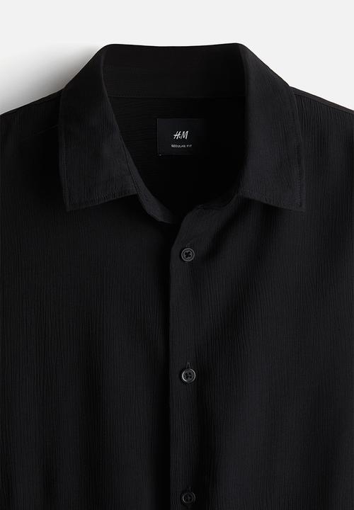 H&M - Regular fit crinkled shirt - black