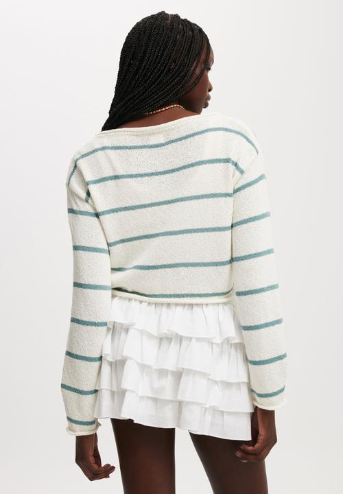 Cotton On - Summer Pullover - Cloudy Jade Stripe