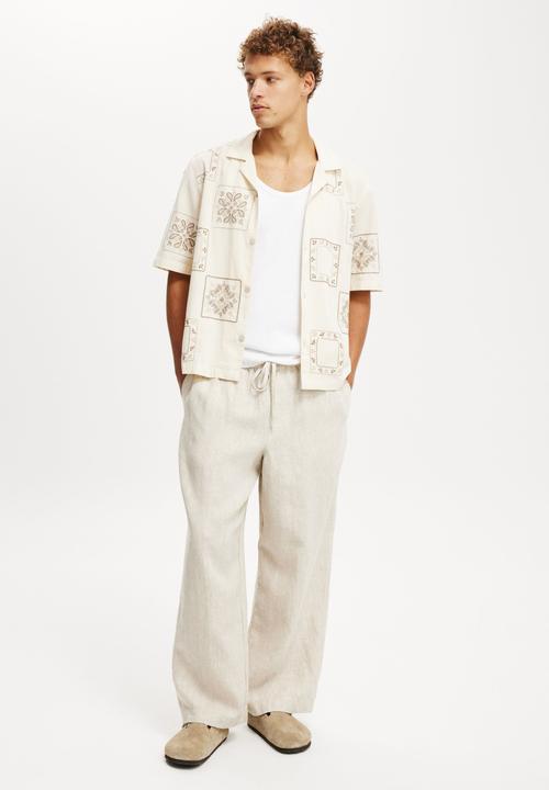 Cotton On - Super Baggy Linen Pant - Oatmeal