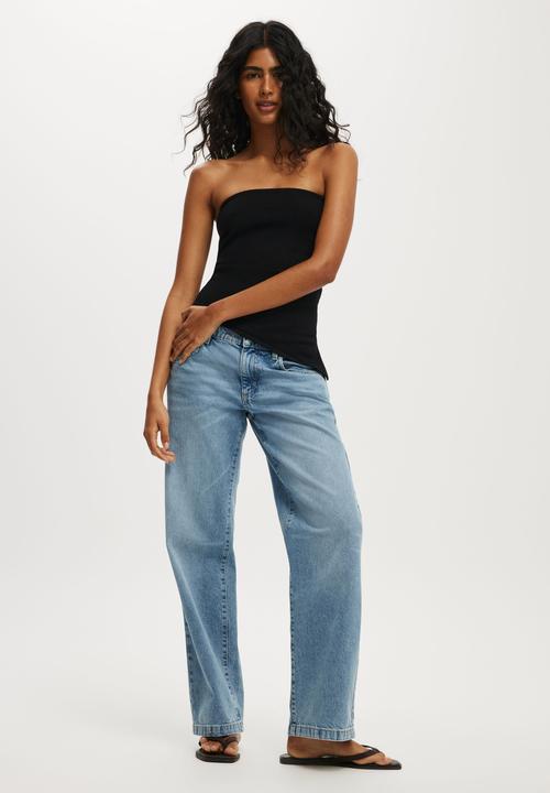 Cotton On - Asymmetric Ruched Bandeau - Black