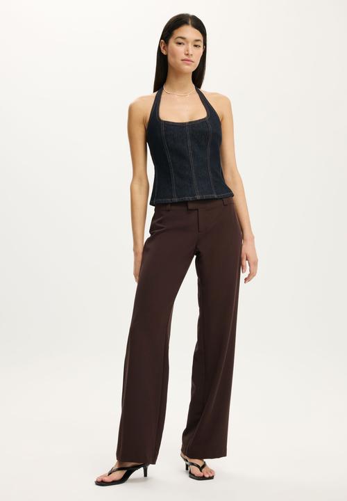 Cotton On - Nina denim halter top - shutter blue