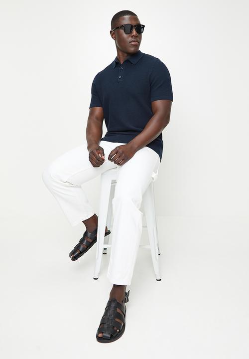 Brave Soul - Knitwear Polo T-Shirt - Midnight Navy