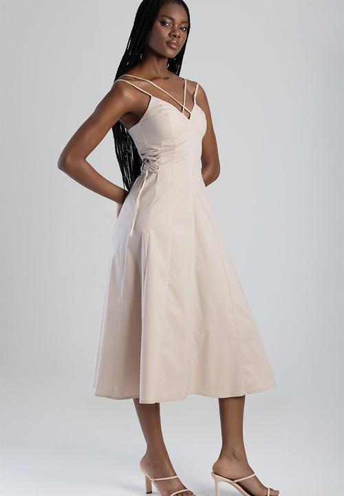 slim fit dress slacks Jewel Neck Mini Fit & Flare Cocktail Dress – The Dress Outlet main image 0