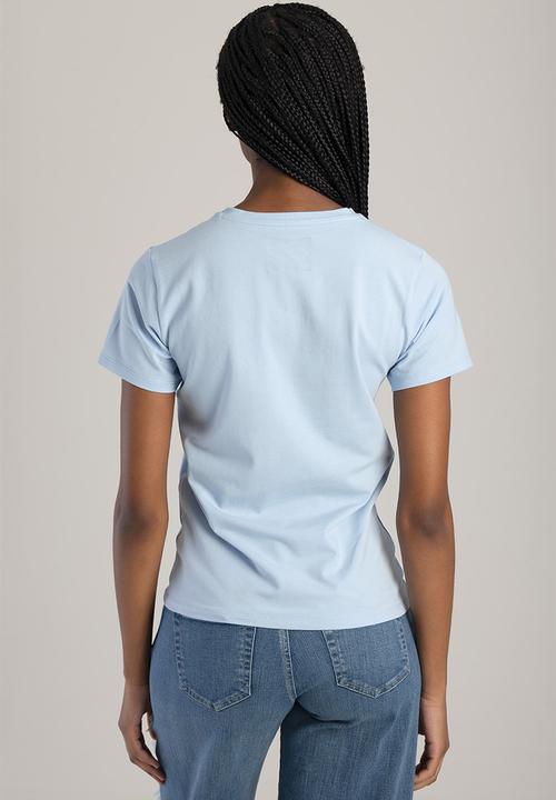 SISSY BOY - Perfect Together: Regular Fit Top With Denim And Bling Logo  - Pale Blue