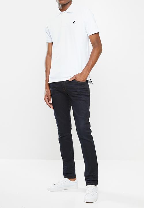 POLO - Stretch pique golfer - white