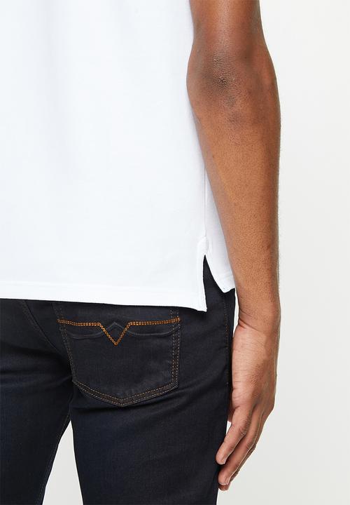 POLO - Stretch pique golfer - white