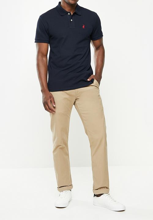 POLO - Mens stretch pique short sleeve golfer - navy