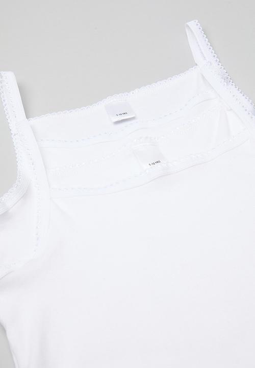Pop Candy - 2 Pack strappy vest - white