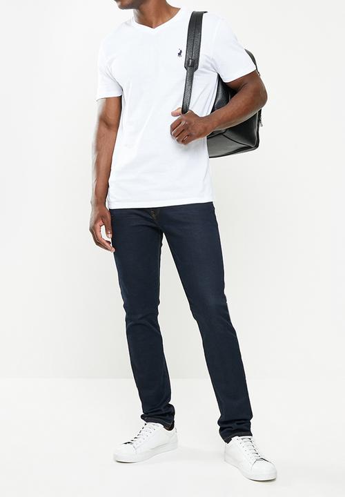 POLO - Mens v-neck T-shirt - white
