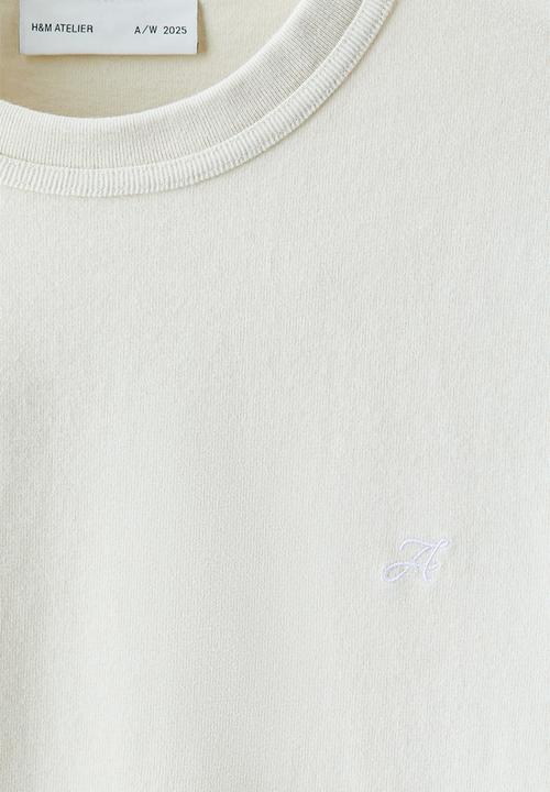 H&M - H&M Atelier: Boxy-style cotton T-shirt - cream