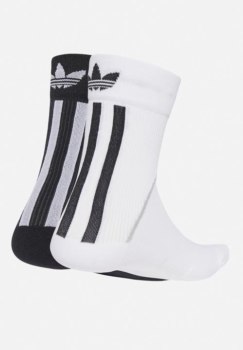 adidas Originals - Techy Crew Socks 2 Pairs - White/black