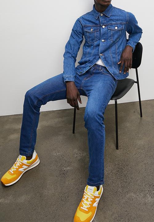 Superbalist - Basic denim trucker jacket - mid wash blue