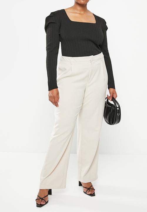 Trendyol - Plus watermelon sleeve knit top - black
