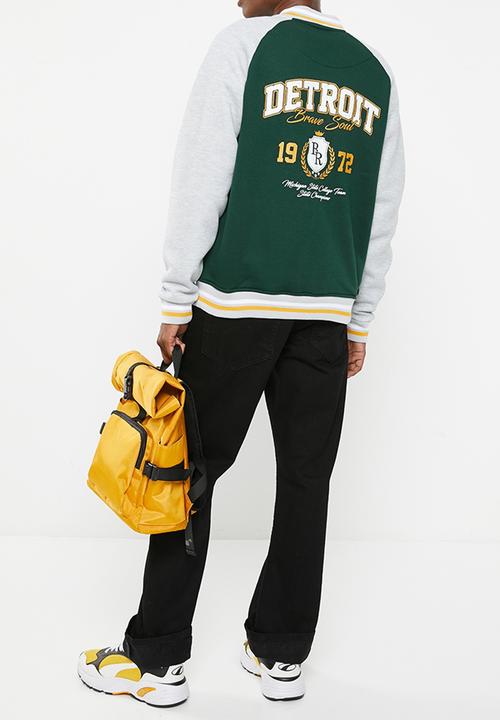 Brave Soul - Bronko sweatshirt - hunter green & light grey marl