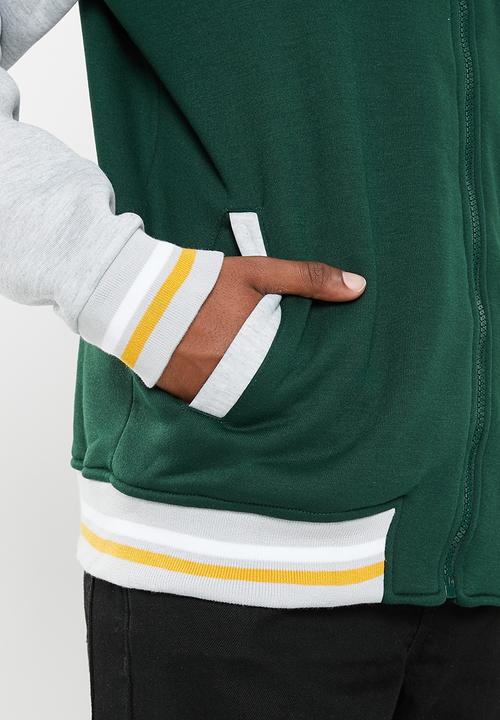 Brave Soul - Bronko sweatshirt - hunter green & light grey marl