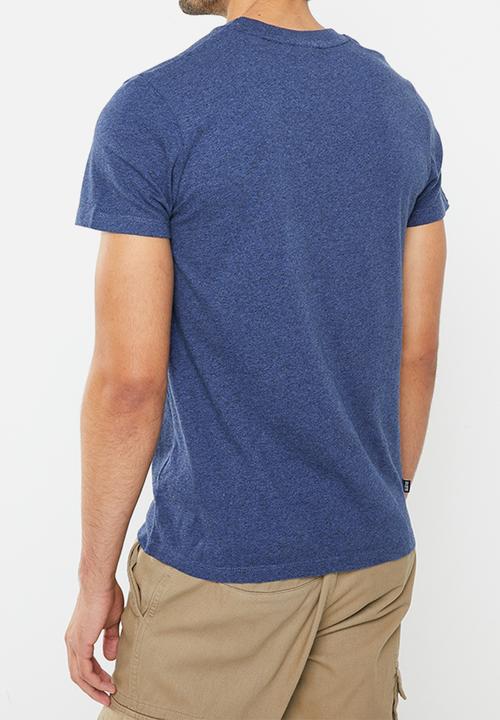 Superdry. - Vintage logo emb tee - bright blue marl