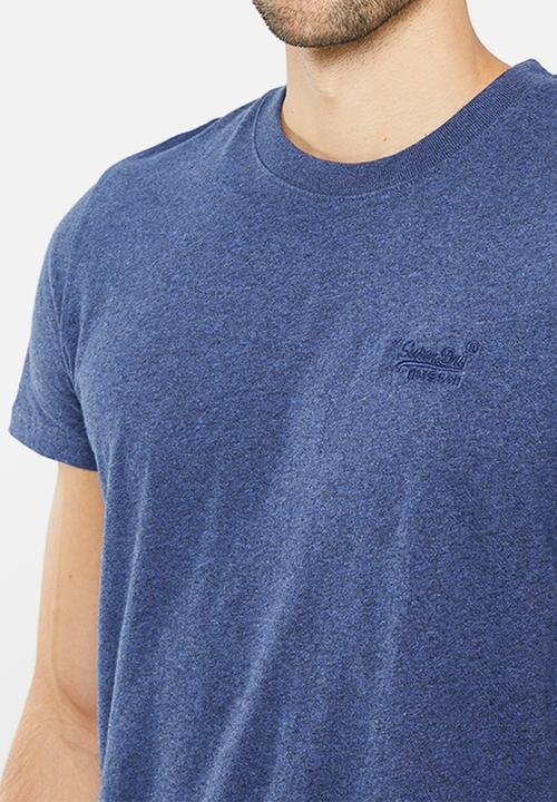 Superdry. - Vintage logo emb tee - bright blue marl