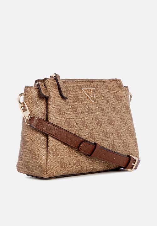 GUESS - Noelle Tri Comp Crossbody Bag-Brown