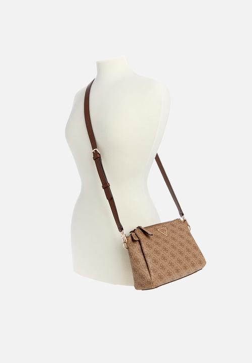 GUESS - Noelle Tri Comp Crossbody Bag-Brown