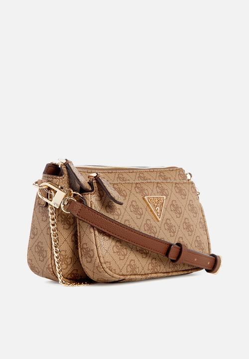 GUESS - Noelle Tri Comp Crossbody Bag-Brown