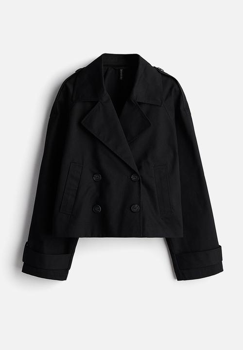 H&M - Short trench coat - black