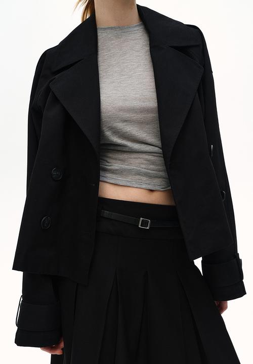 H&M - Short trench coat - black