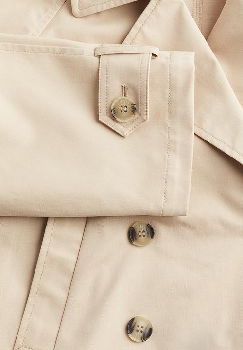 H&M - Short trench coat - light beige 