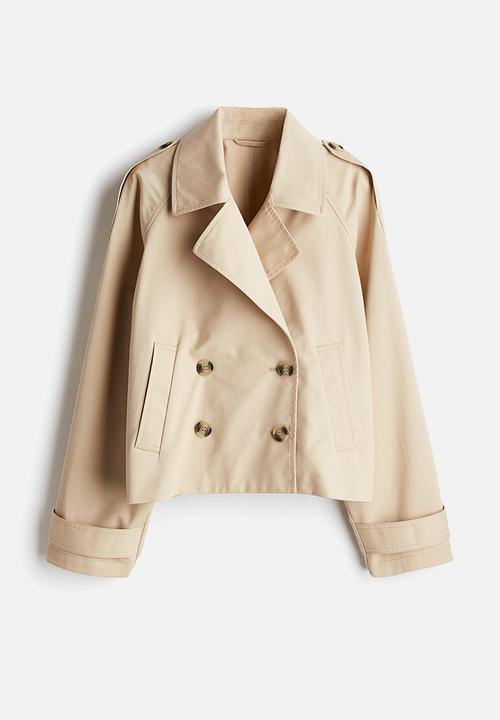 H&M - Short trench coat - light beige 