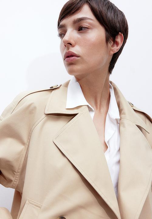 H&M - Short trench coat - light beige 