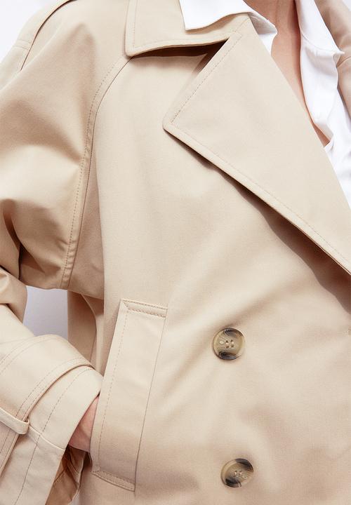 H&M - Short trench coat - light beige 