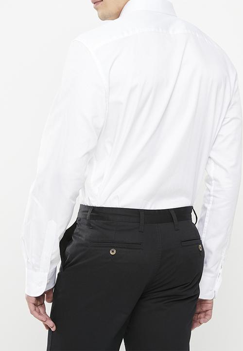 POLO - Mens custom fit greig shirt - white 