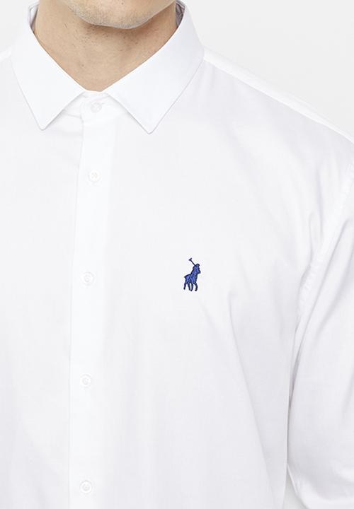 POLO - Mens custom fit greig shirt - white 