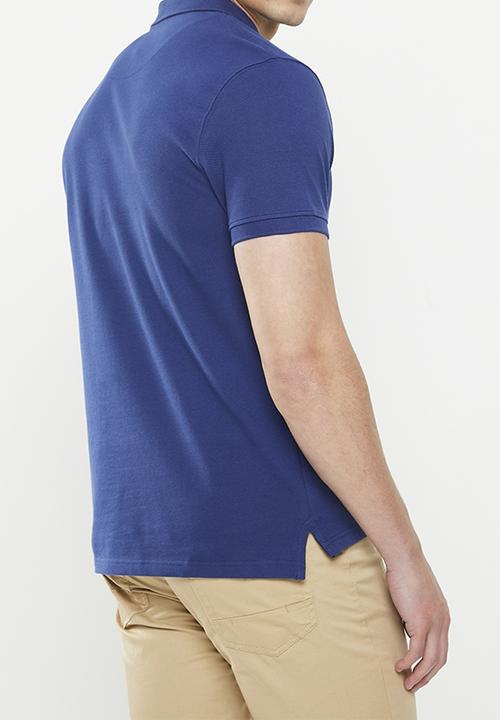 POLO - Mens stretch pique short sleeve golfer - mid blue 
