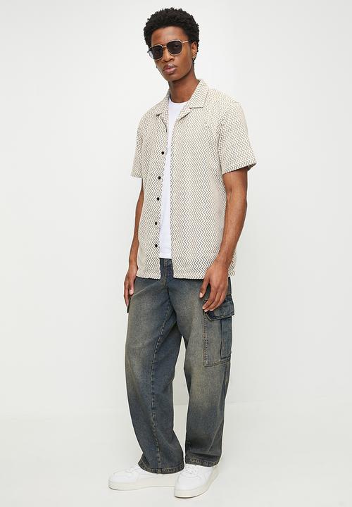 Brave Soul - Shirts - Ecru/Black
