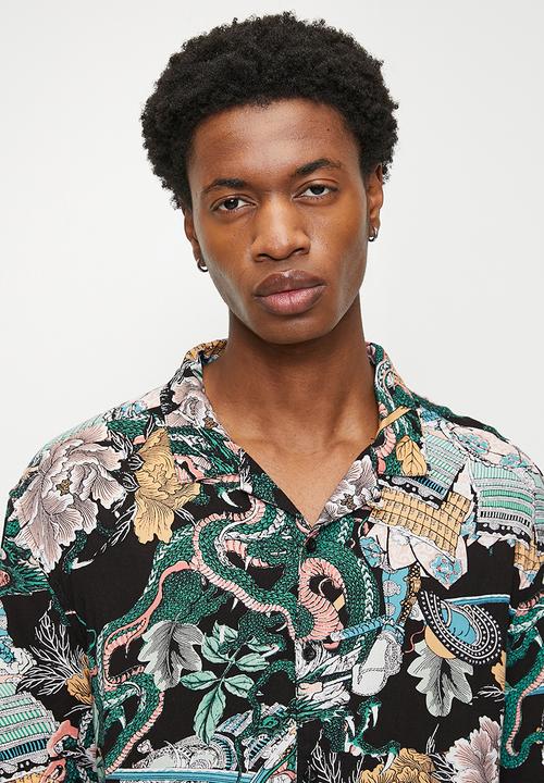 Brave Soul - Shirts - Jet Black/Multi