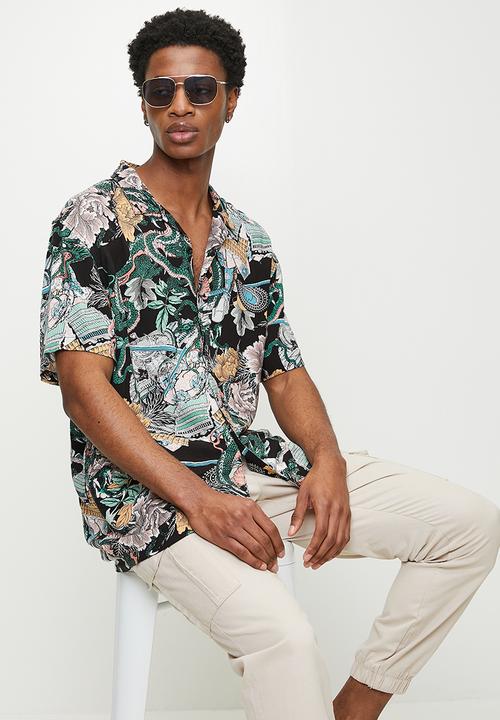 Brave Soul - Shirts - Jet Black/Multi