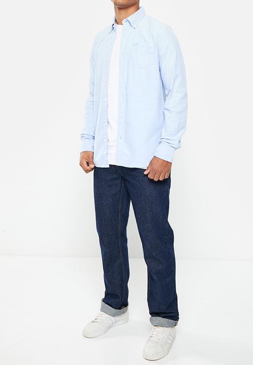 Superdry. - Vintage washed oxford shirt - classic blue oxford