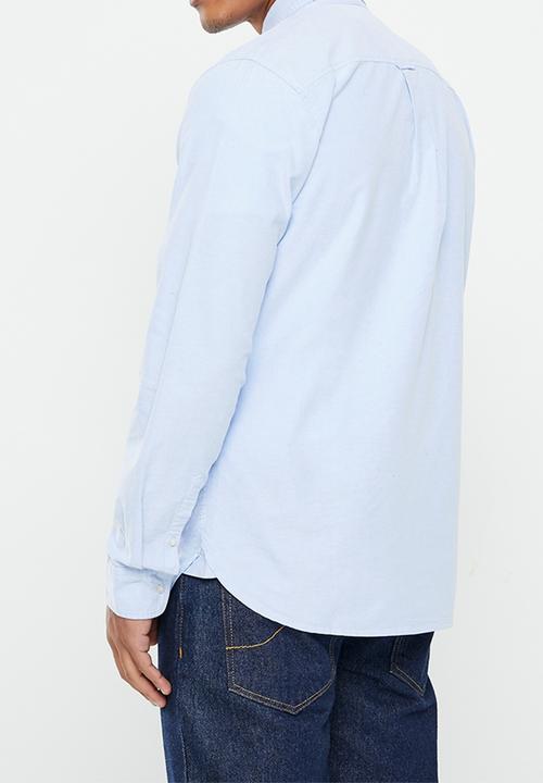 Superdry. - Vintage washed oxford shirt - classic blue oxford
