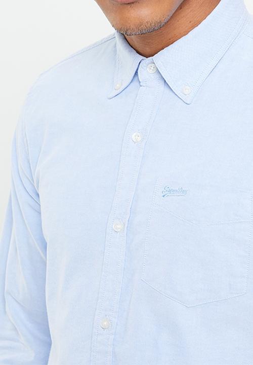 Superdry. - Vintage washed oxford shirt - classic blue oxford