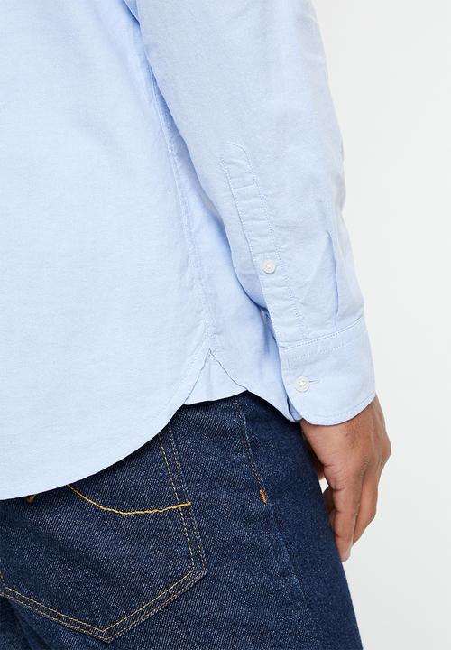 Superdry. - Vintage washed oxford shirt - classic blue oxford