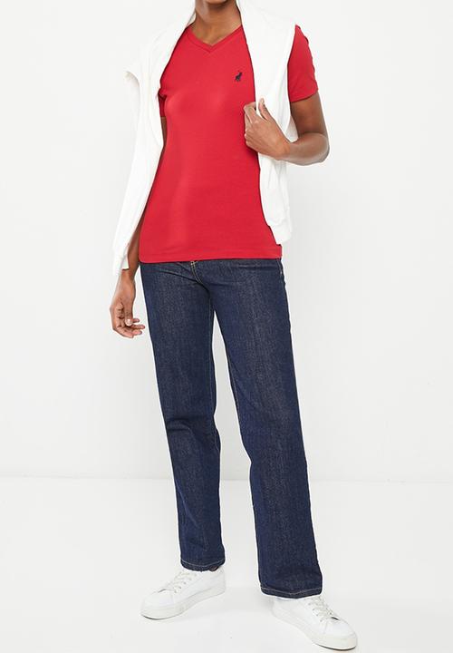 POLO - Wmn Kelly V-Neck Tee - Red
