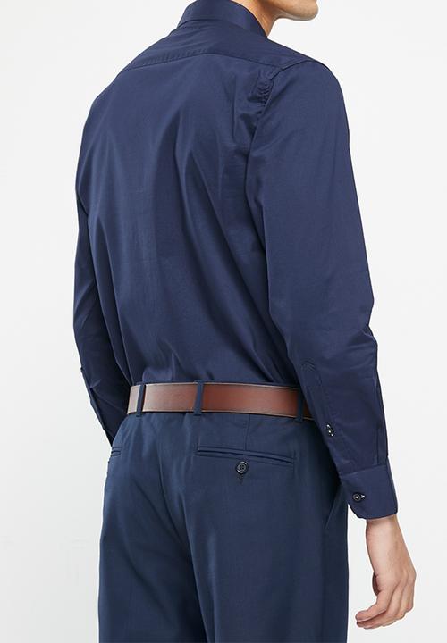 Pierre Cardin - Plain stretch formal shirt - navy 
