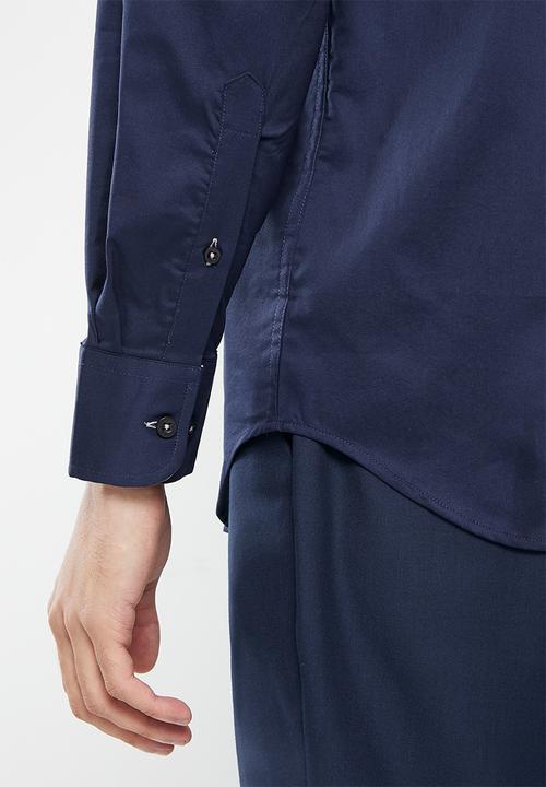 Pierre Cardin - Plain stretch formal shirt - navy 
